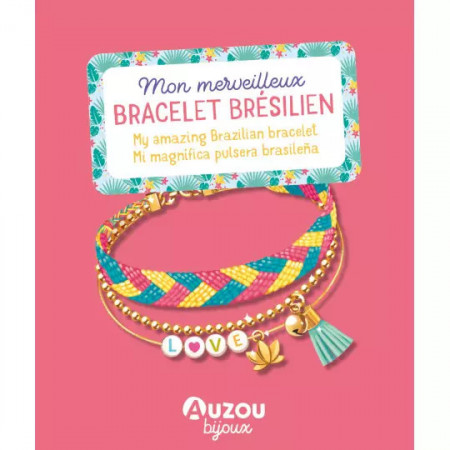 AUZOU DIY Sada na výrobu náramkov – fialový brazílsky náramok | Kreatívna šperková sada AUZOU DIY Sada na výrobu náramkov – fialový brazílsky náramok | Kreatívna šperková sada