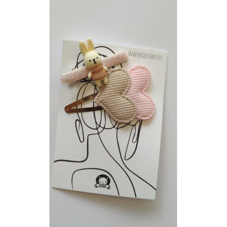 Detské sponky do vlasov 2 ks Bunny Blush