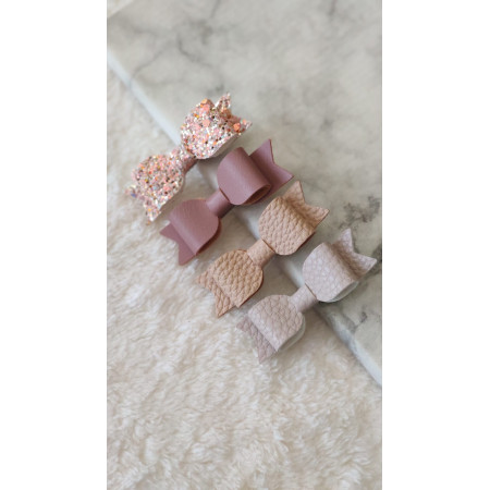 Sponky do vlasov pre deti mašličky 4 ks Nude Mini