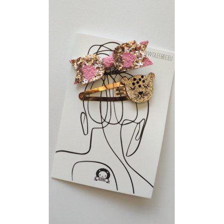 Sponky do vlasov 2 ks LEOPARD LOVE