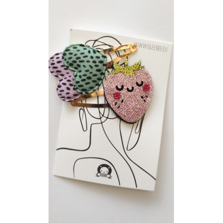 Sponky do vlasov pred deti 2 ks Jahodka