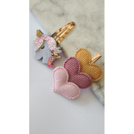 Sponky do vlasov pre deti 2 ks Uni Hearts