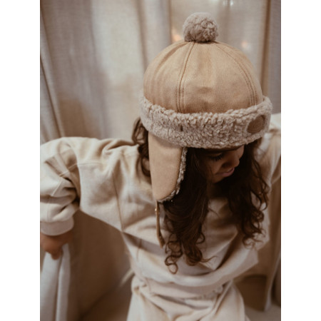 Čiapka pre deti na zimu. hnedá Aviator Ivory