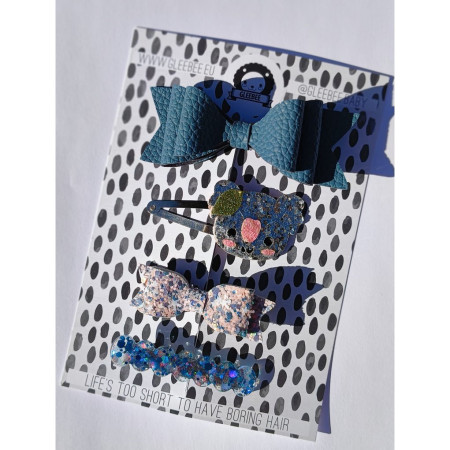 Sponky do vlasov modré a trblietavé