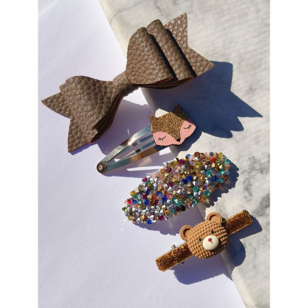 Sponky do vlasov pre deti FOXY BROWN | Rucne vyrabane od GLEEBEE