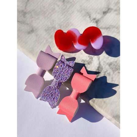 Sponky do vlasov SQUIZLE RED ručne vyrobené