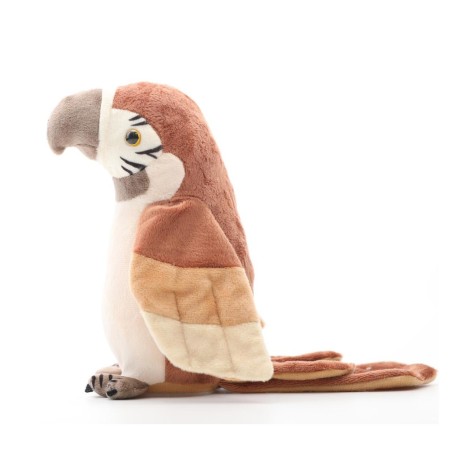 Hovoriaci plyšový opakovací papagáj hnedý