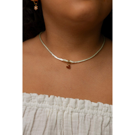 Perlovo biely náhrdelník s krúžkami na prívesky