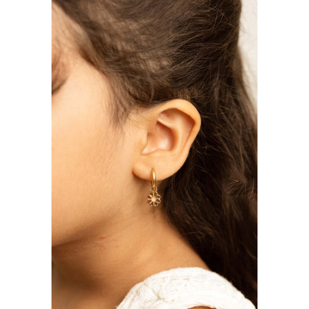 Prívesok z chirurgickej ocele Hnedý kvietok na náušnice