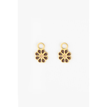 Detská prívesok z chirurgickej ocele Hnedý kvietok