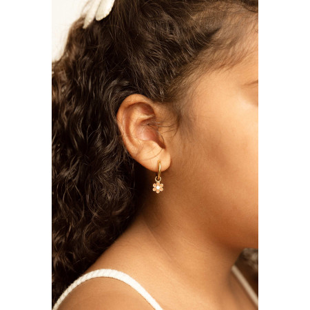 Zlatý prívesok na náušnice z chirurgickej ocele Púdrový kvietok