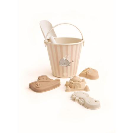 Detská silikónová sada do piesku Whale - vedierko a formičky | NJU Brands