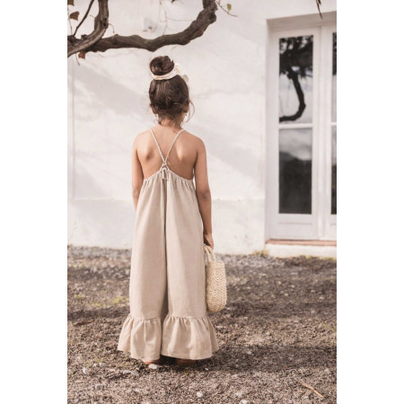 Dievčenský bavlnený overal na ramienka s volánom | NJU Brands