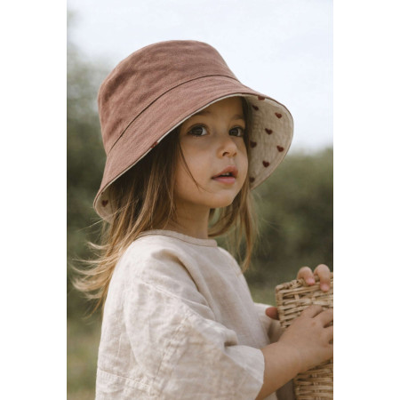 Detský obojstranný klobúk z prémiovej bavlny - Srdiečka | NJU Brands
