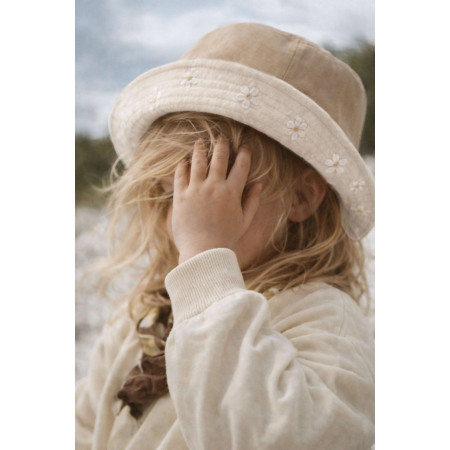 Detský obojstranný klobúk z prémiovej bavlny - Kvietky | NJU Brands