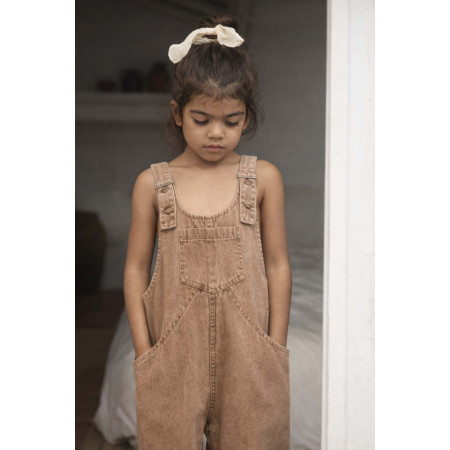Detský bavlnený overal na traky Elliot vo farbe terracota béžové hnedé